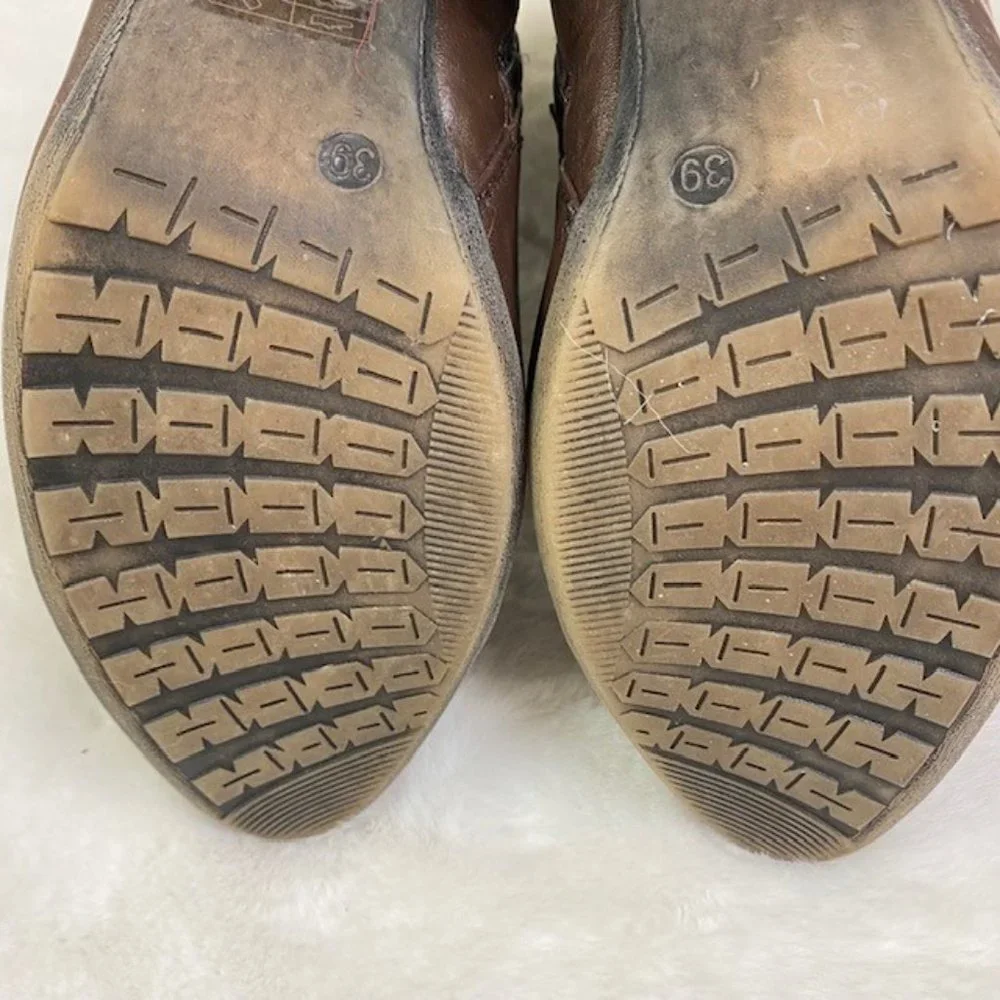 Patrizia by Spring Step Brown Zip Heeled Ankle Bootie‎ Size EU 39 US 8.5